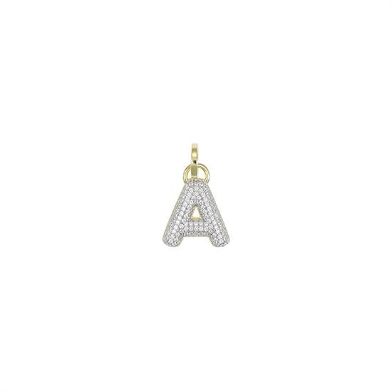 Pendente Letterina zirconata ARGENTO 925