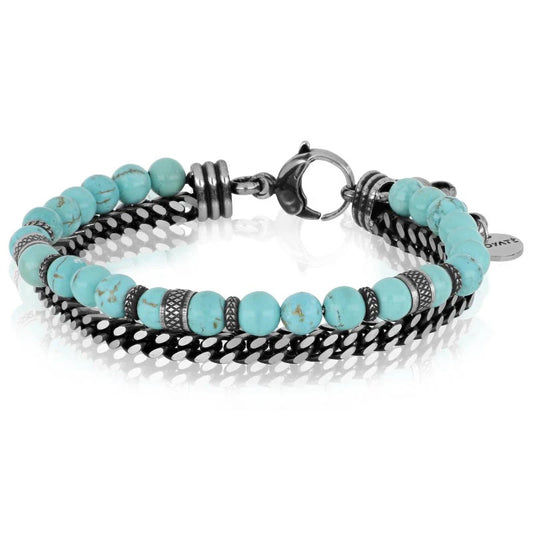 Bracciale uomo pietre - Taopi turchese