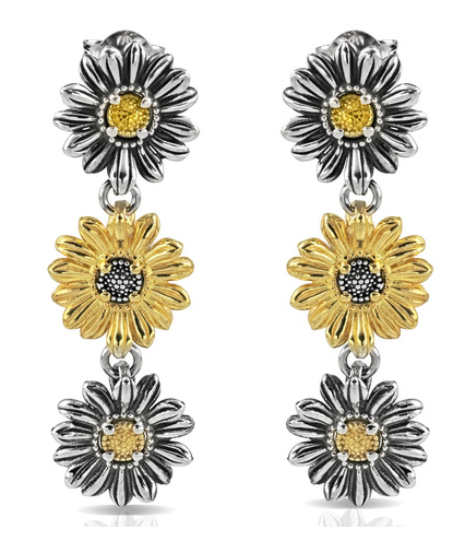 Orecchini tripla margherita