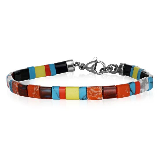 Bracciale Uomo Acciaio Pietre Colorate –&nbsp;Tivan