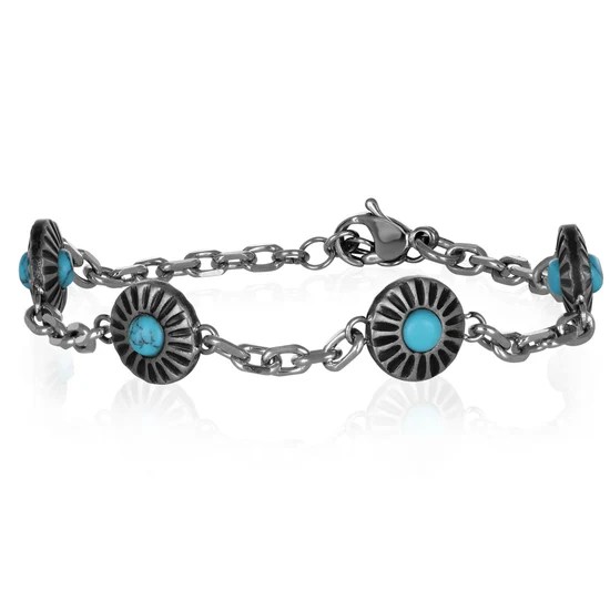 Bracciale Uomo Concho Nativi Americani in Aulite Turchese –&nbsp;Rayen