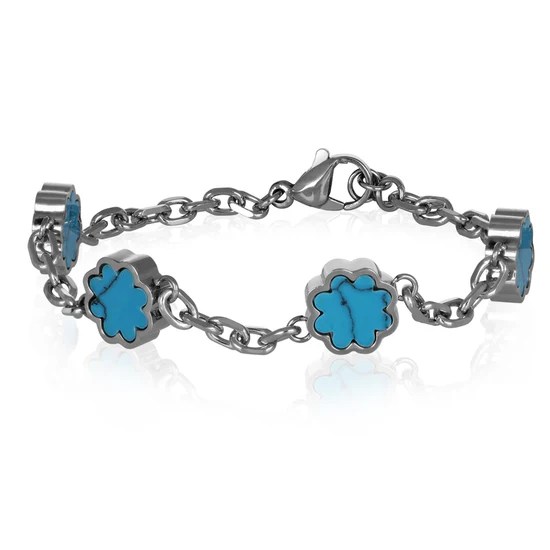 Bracciale Uomo Fiori Aulite Turchese –&nbsp;Nymor