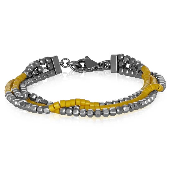 Bracciale Uomo Ematite e Pietre gialle –&nbsp;Koran
