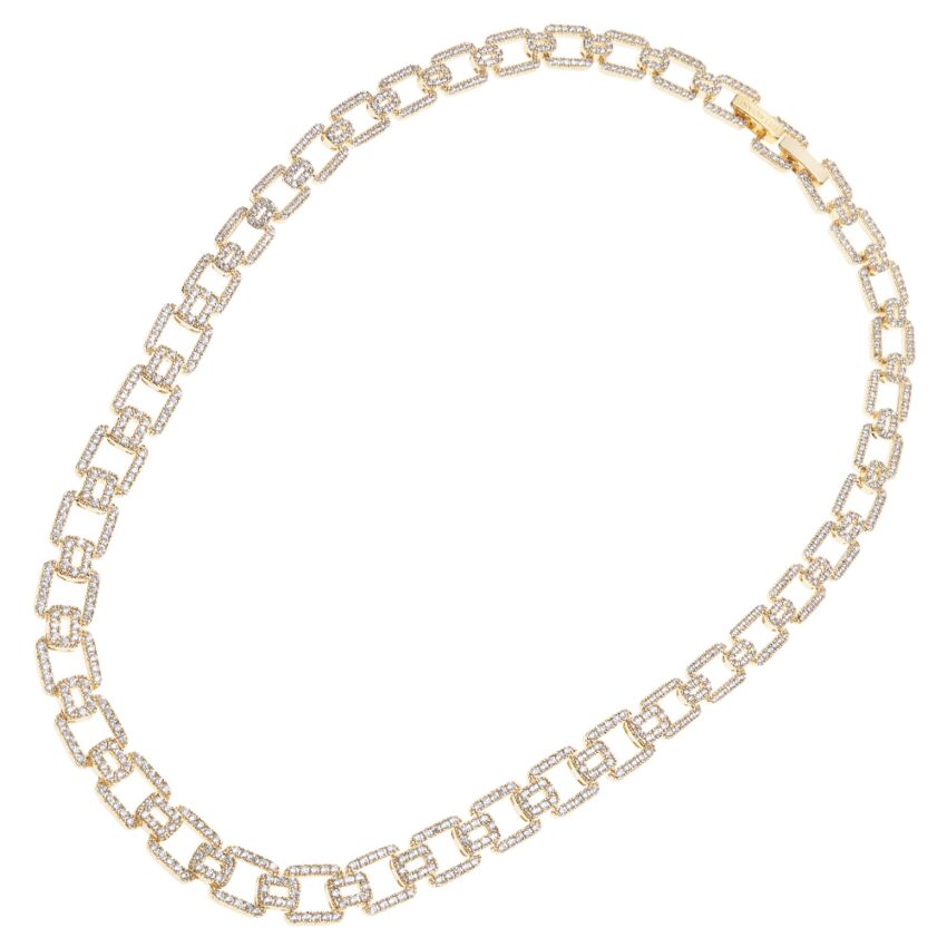 Collana placcata oro con cubic&nbsp;zirconia