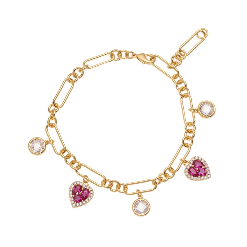 Bracciale placcato oro con cubic&nbsp;zirconia