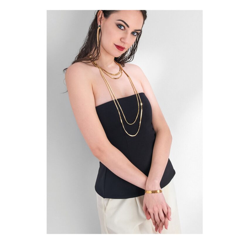 Collana placcata oro con&nbsp;cristalli