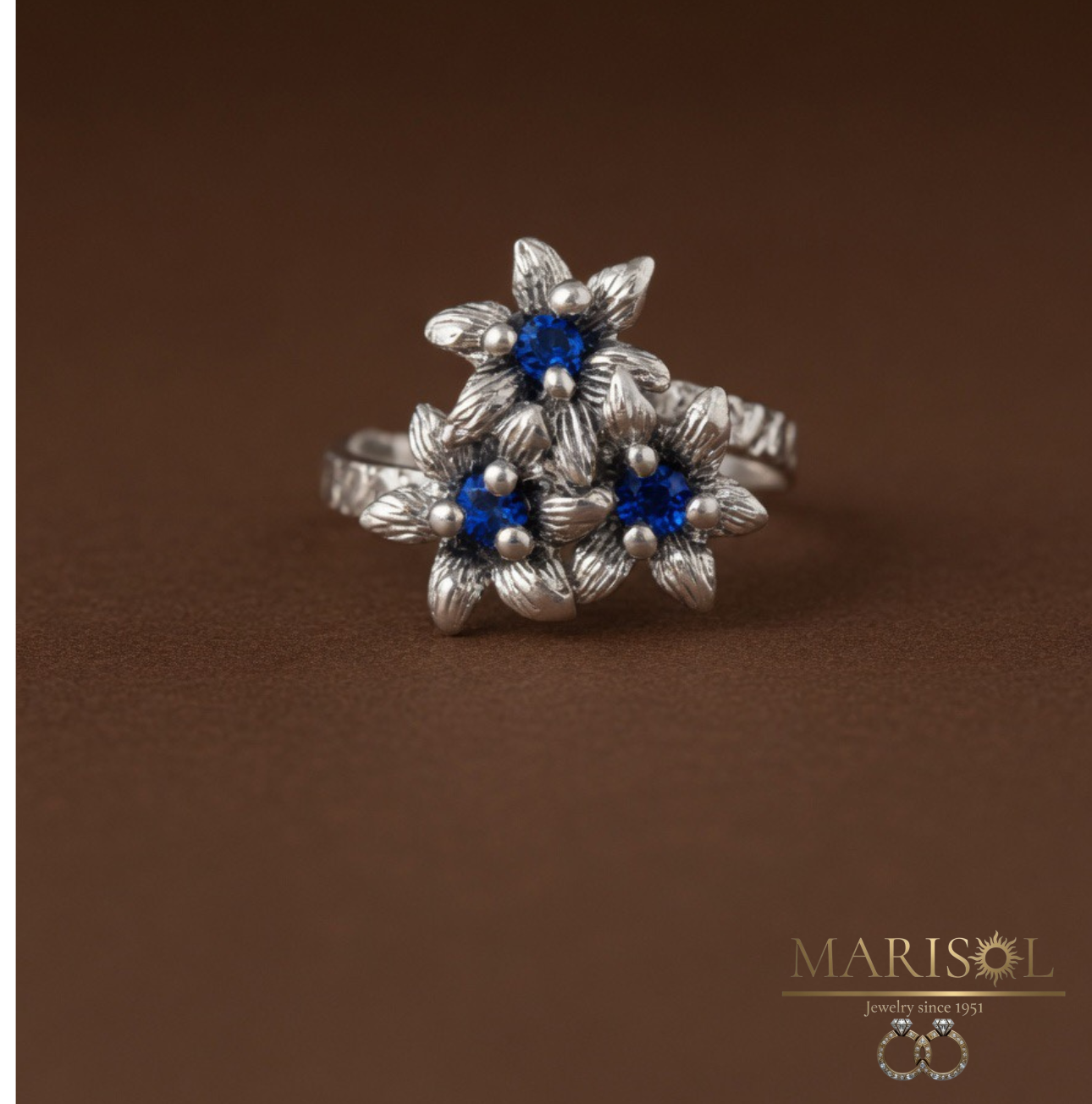 Anello con quarzi&nbsp;blu