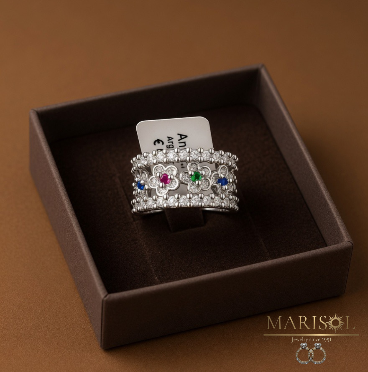 Anello con quarzi&nbsp;multicolor