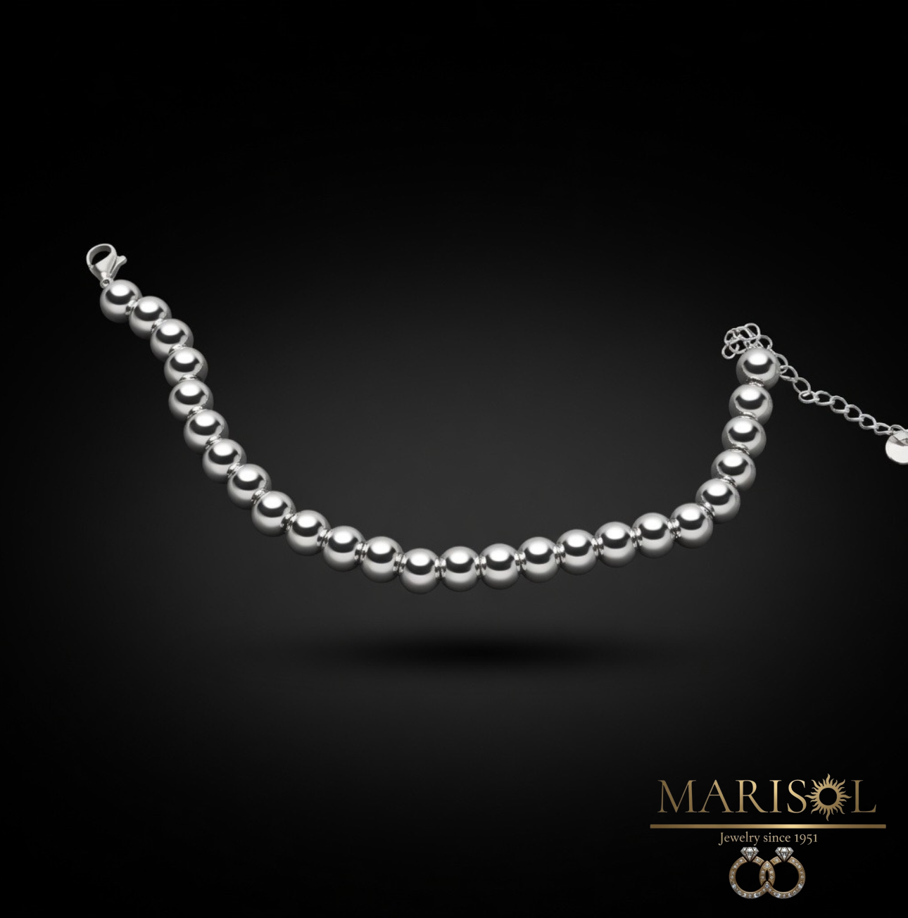 Bracciale in acciaio – palline&nbsp;medie