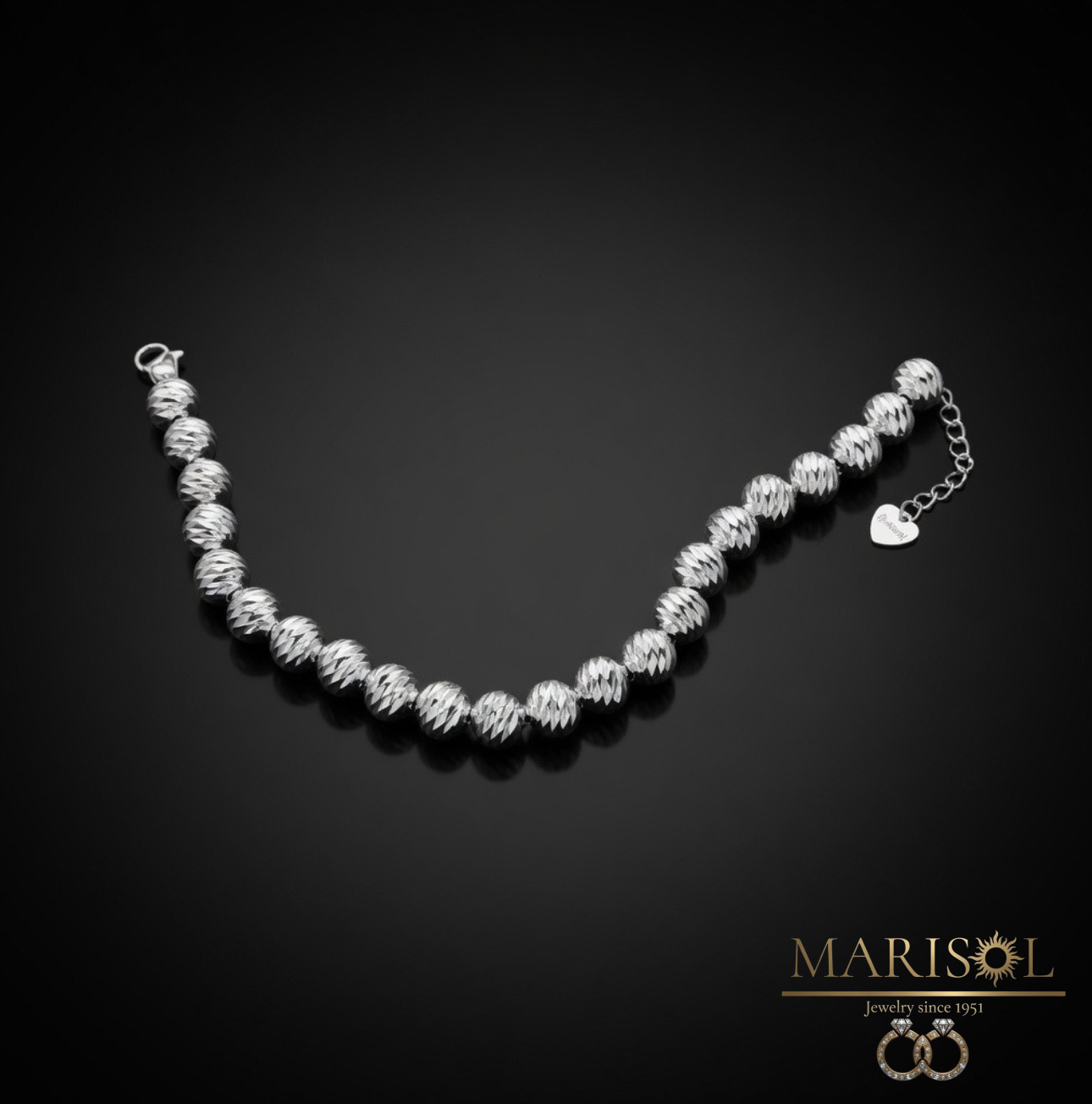 Bracciale in acciaio – Palline&nbsp;sfaccettate