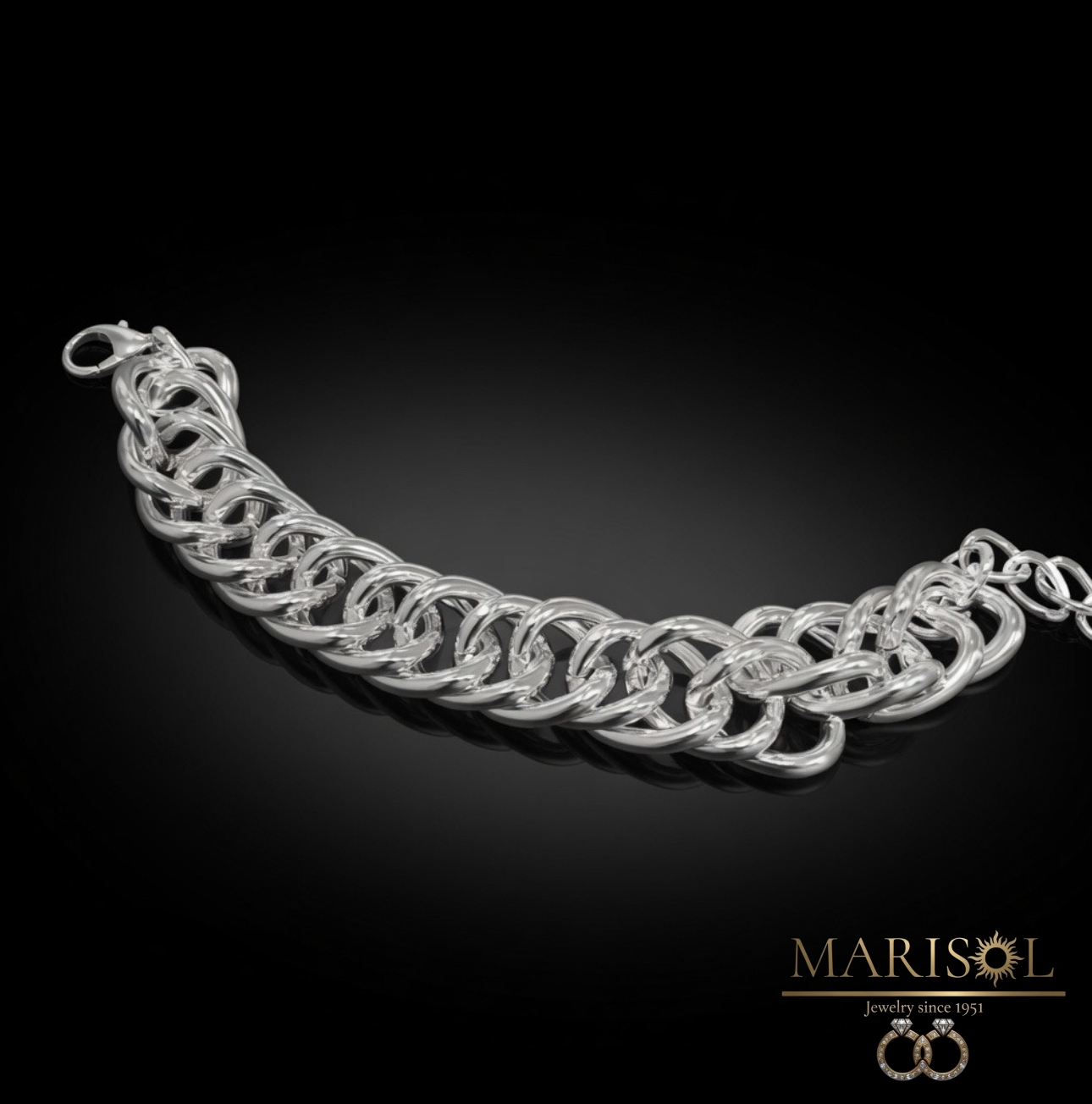 Bracciale in acciaio – Grande rodio&nbsp;V