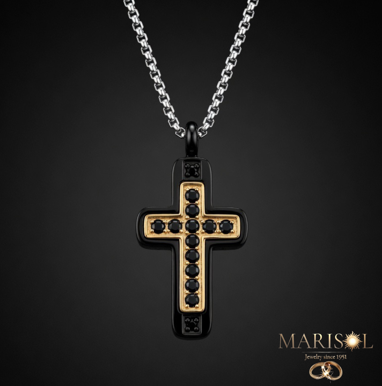 Collana uomo acciaio – Croce&nbsp;V