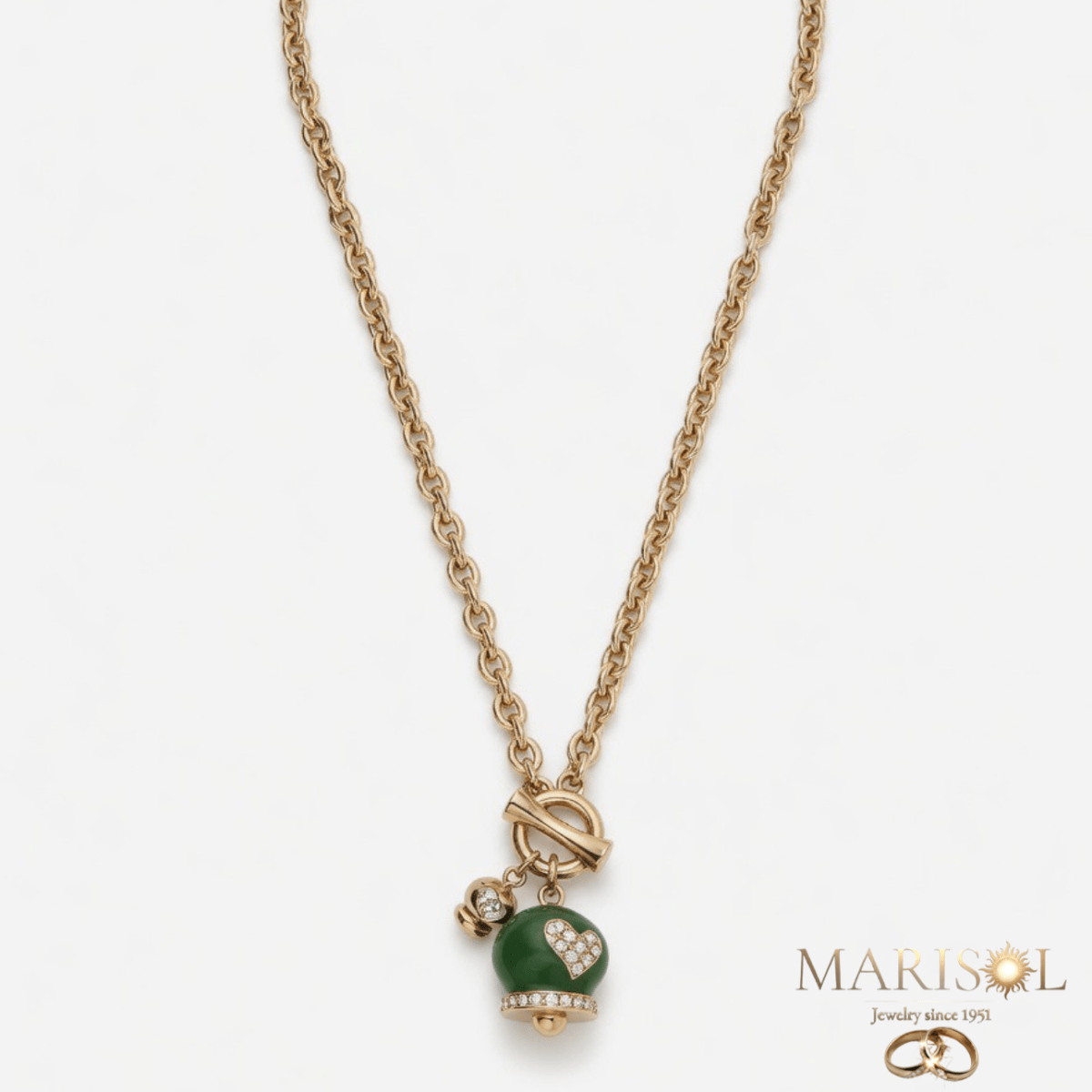 Collana acciaio – Campanella&nbsp;verde