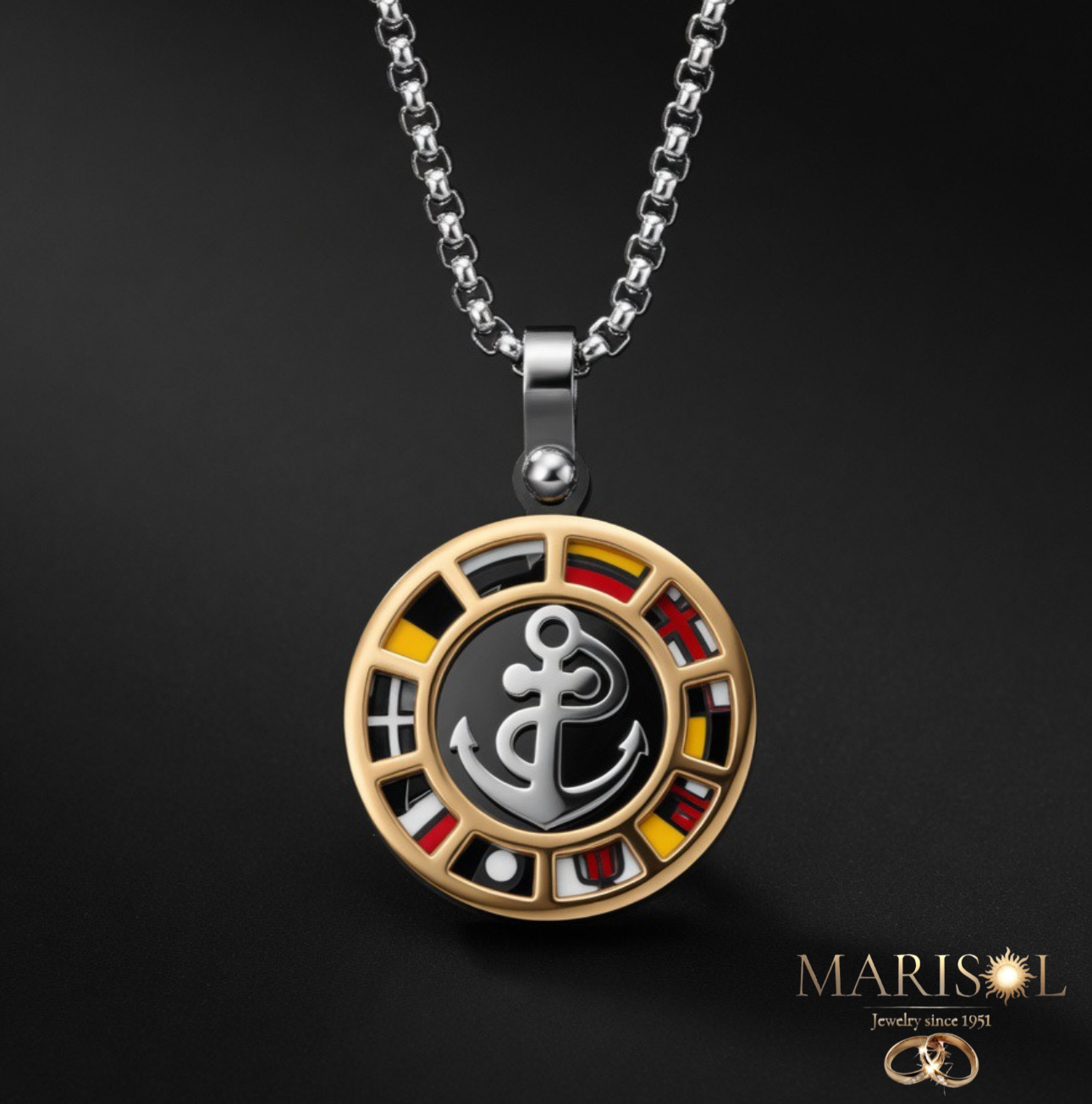 Collana uomo acciaio – Ancora&nbsp;colore