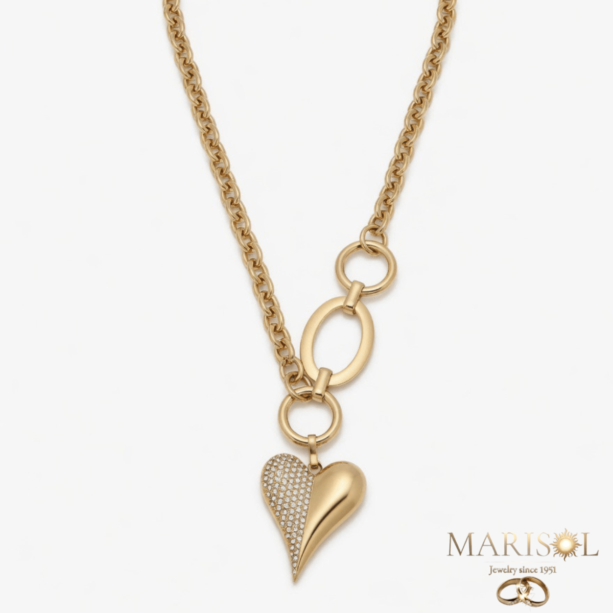 Collana acciaio – Cuore&nbsp;catena