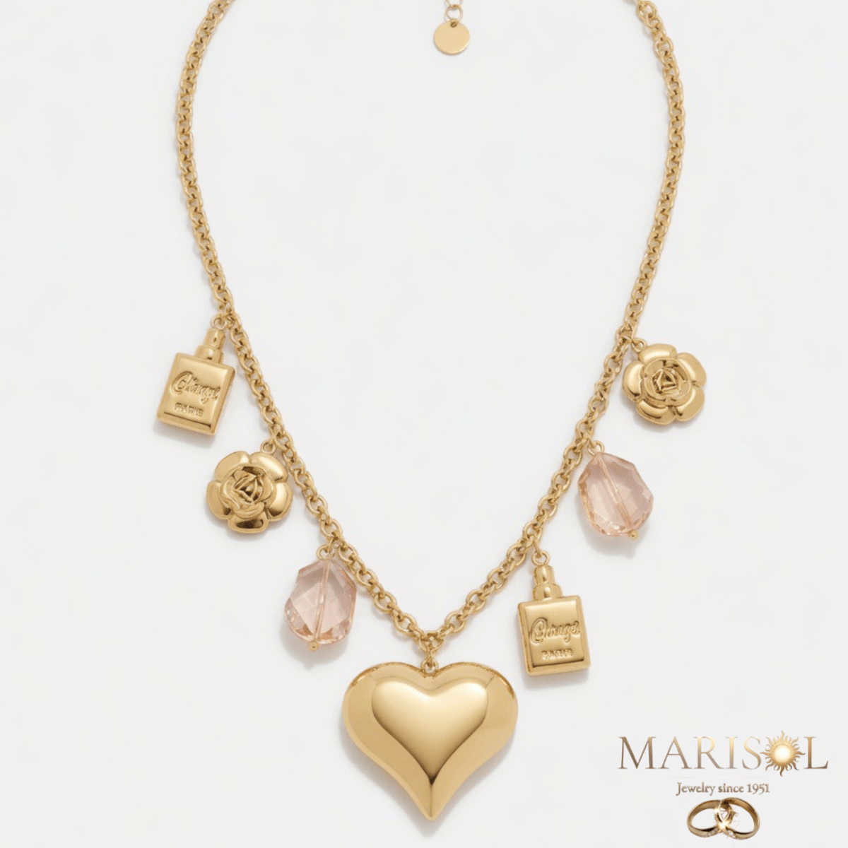 Collana acciaio – Cuore e&nbsp;pendenti