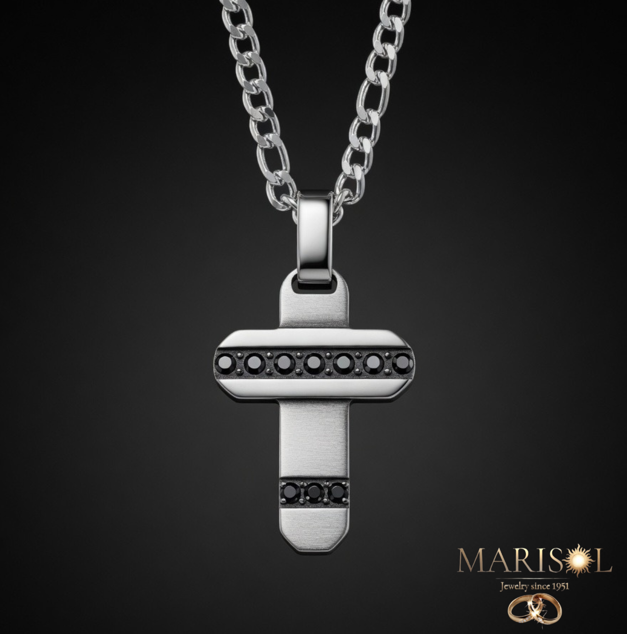 Collana uomo acciaio – Croce&nbsp;VII