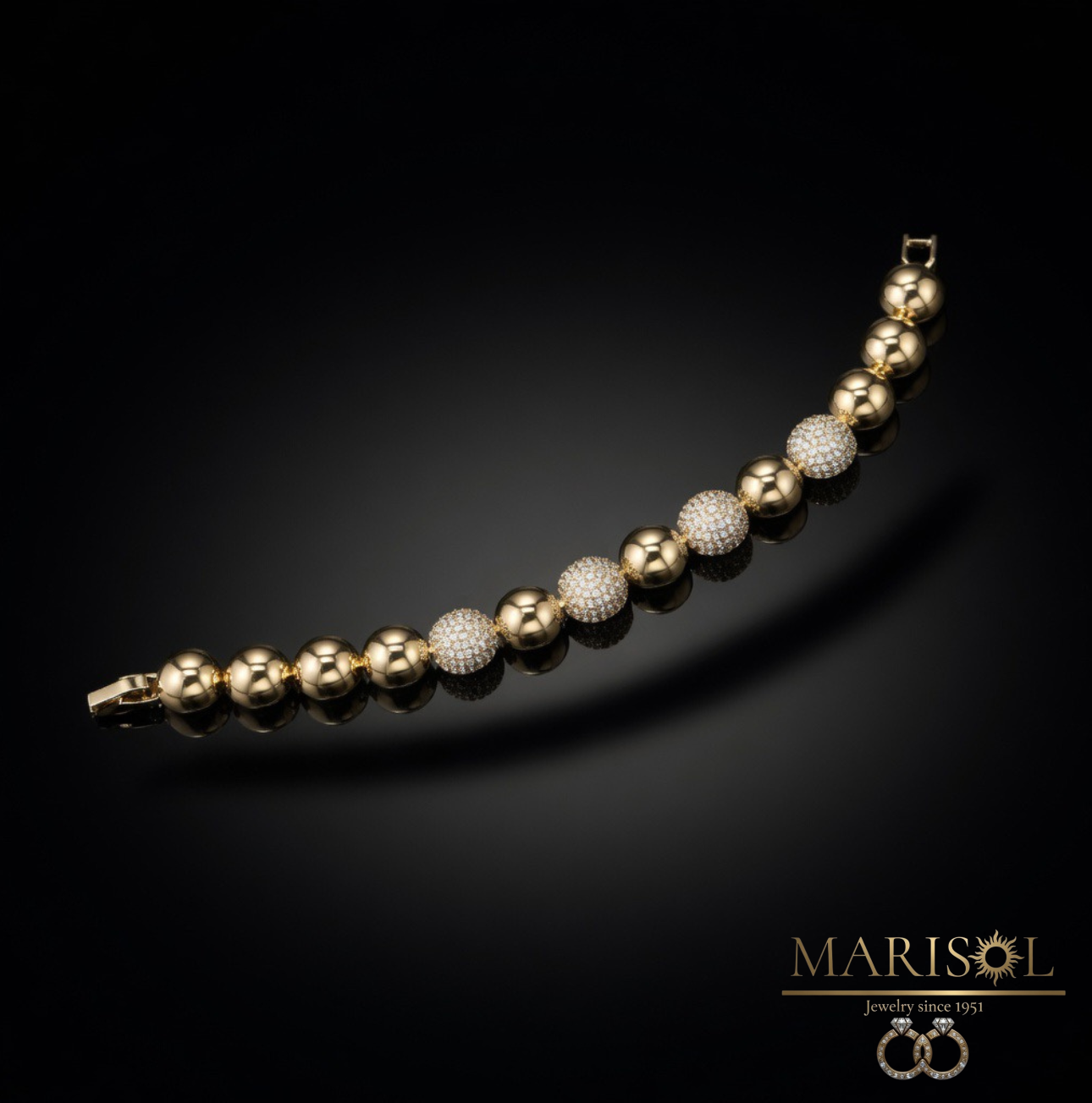 Bracciale in acciaio  – Elegance mezze&nbsp;sfere