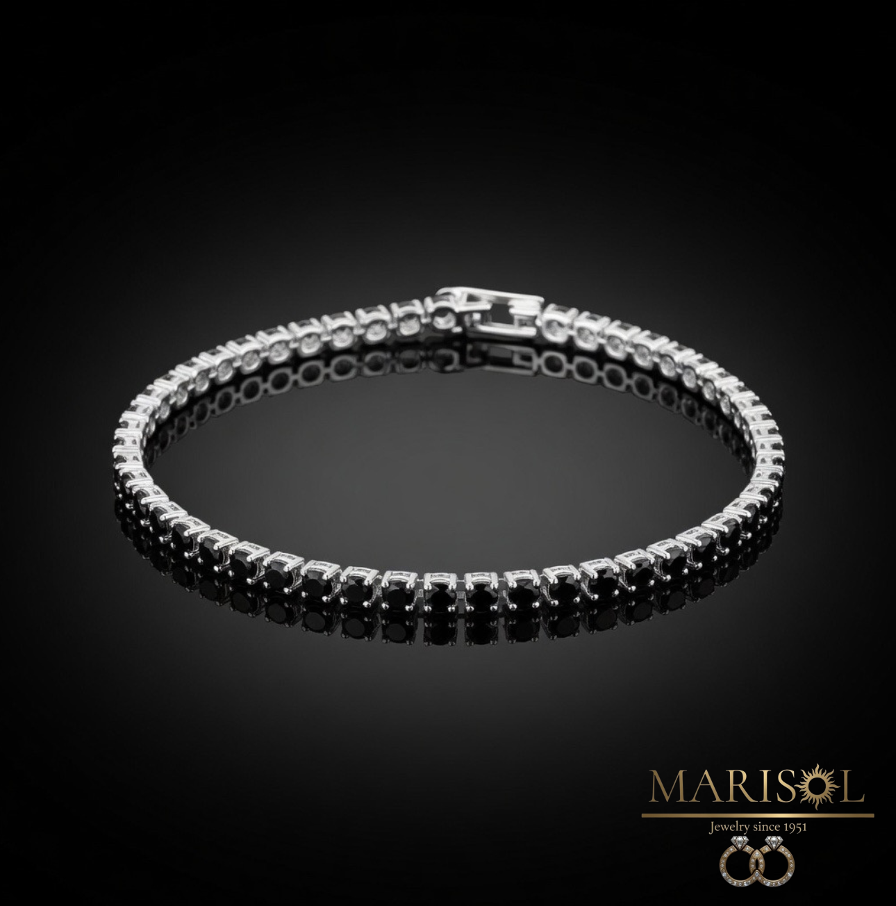 Bracciale in acciaio – Tennis&nbsp;nero