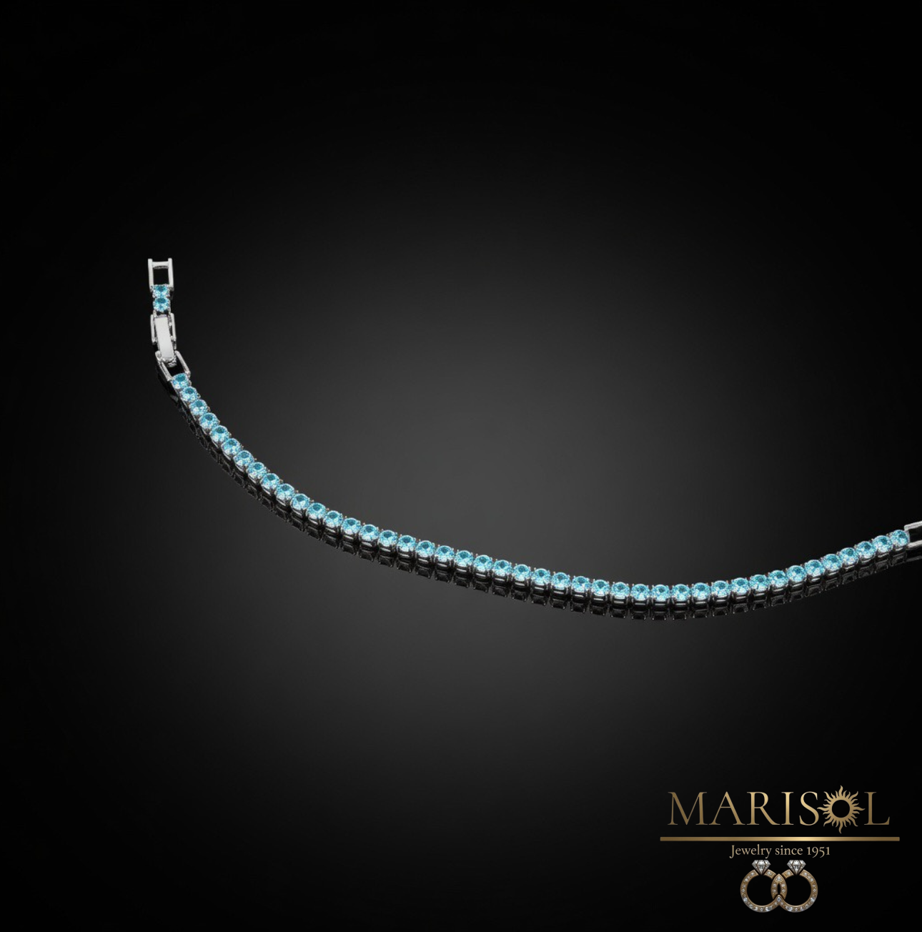 Bracciale in acciaio – Tennis&nbsp;azzurro