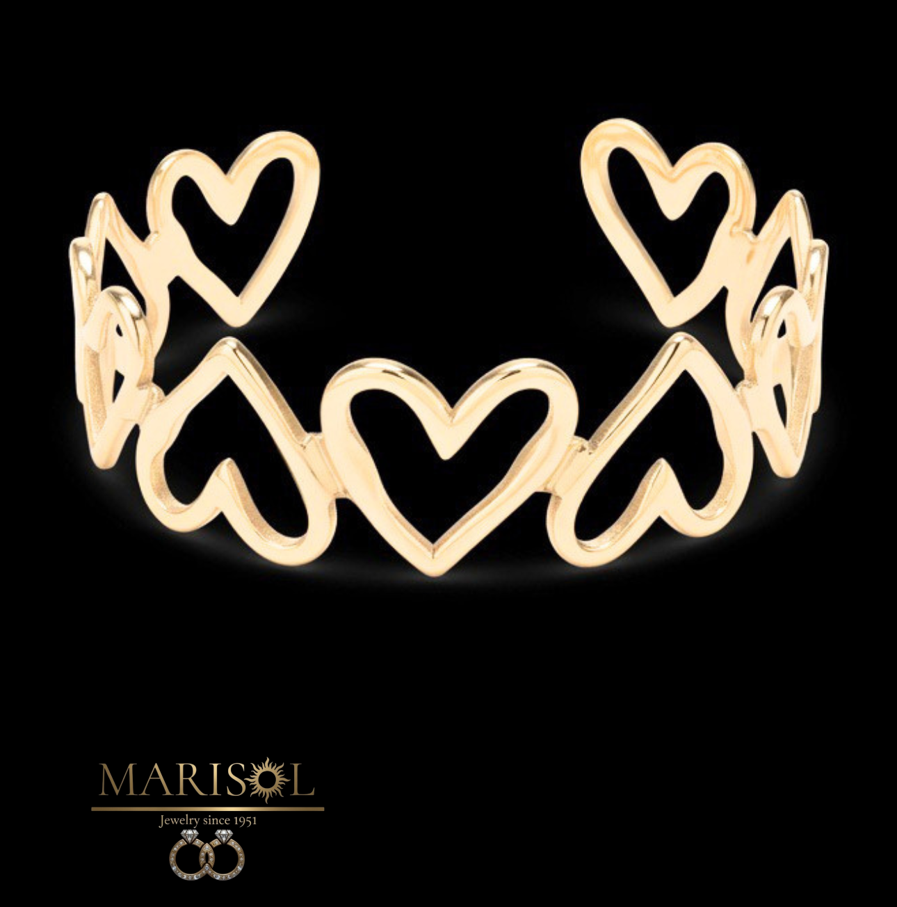 Bracciale in acciaio – Rigido schiava cuori&nbsp;II