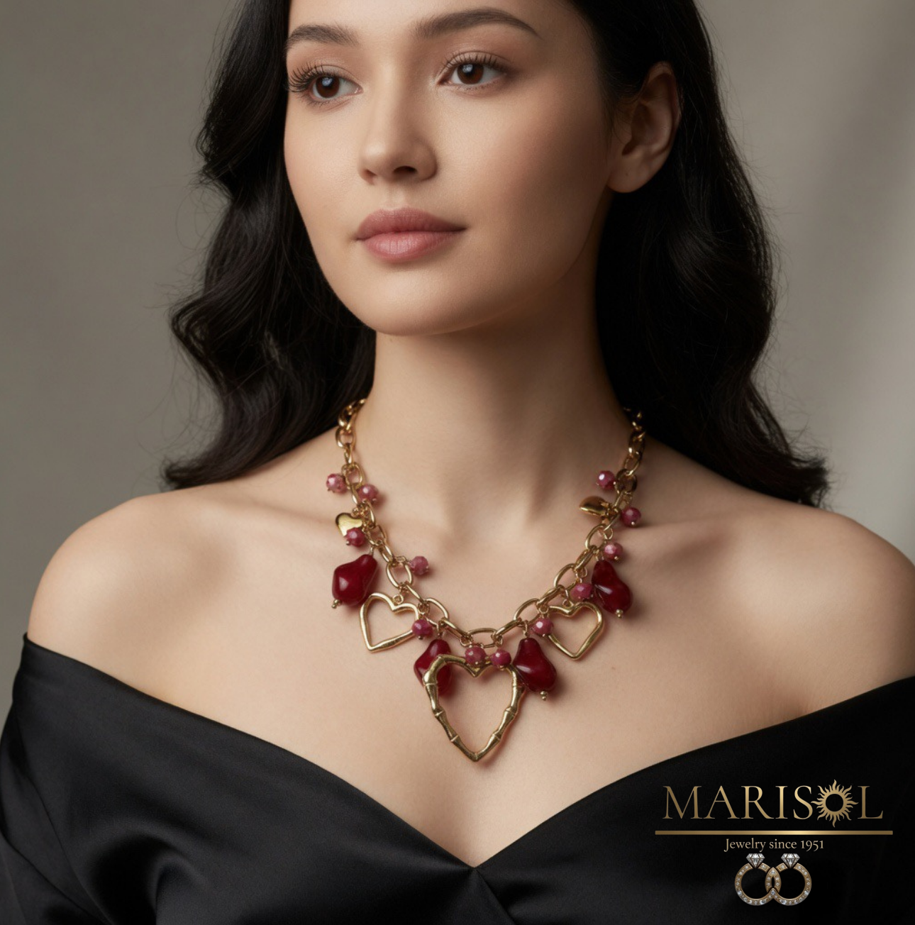 Collana Moda – Cuori rosso