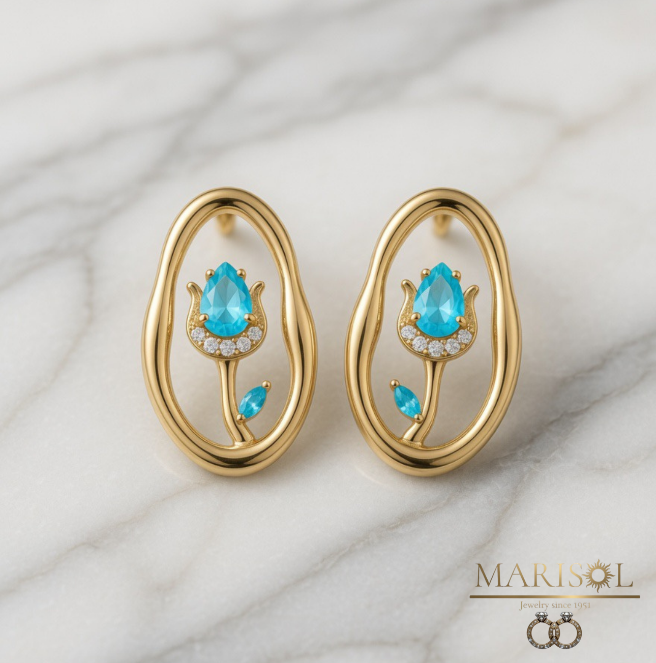Orecchini tulipani blu