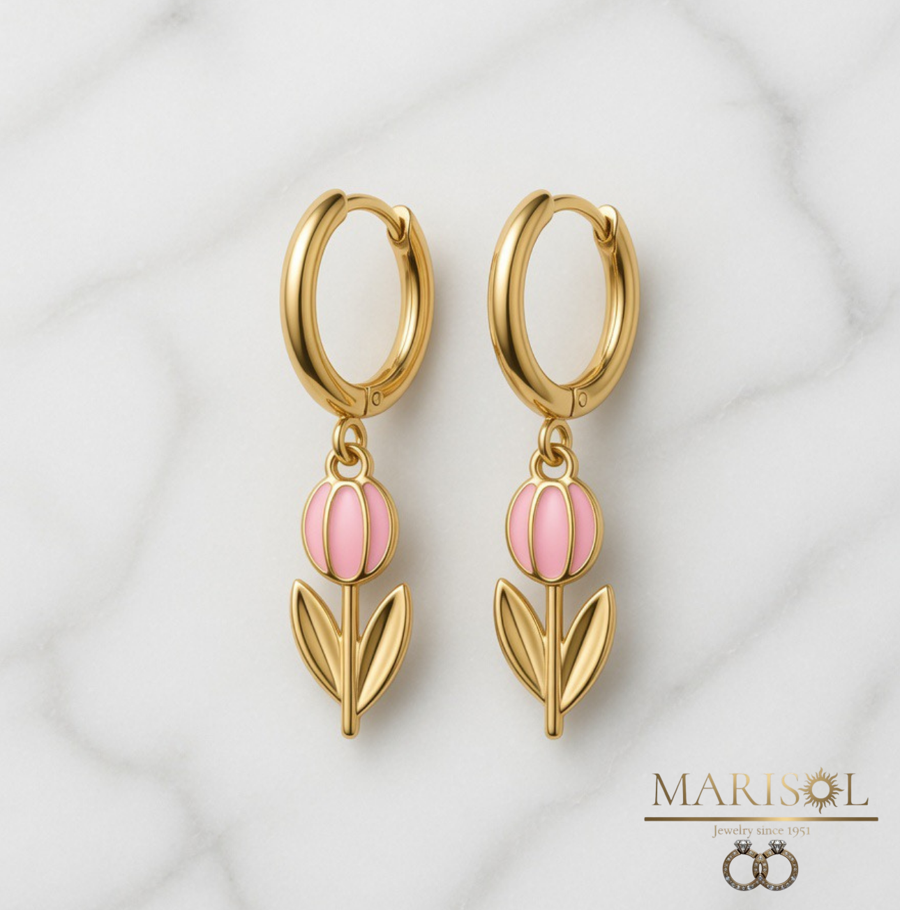 Orecchini cerchietto – tulipani&nbsp;rosa